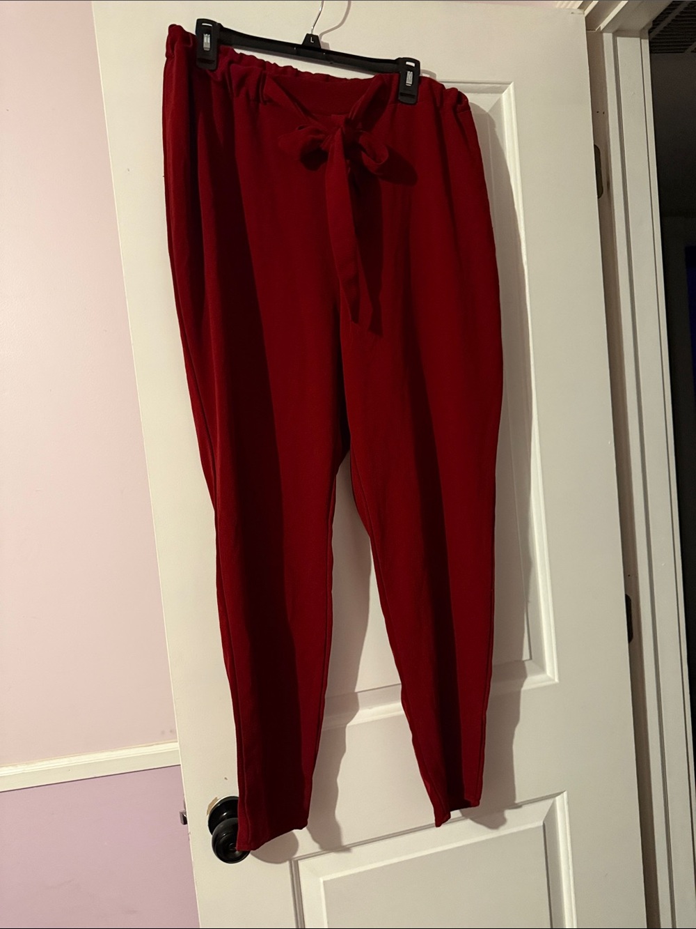 Charlotte Russe Women's Red Tie-Waist Pants plus size